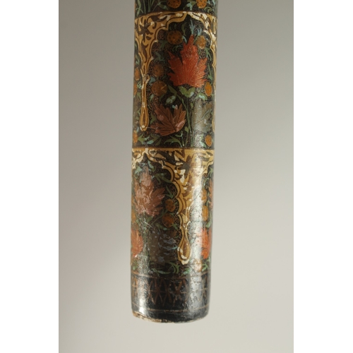 283 - A LARGE INDIAN KASHMIR LACQUERED PAPIER MACHE DOCUMENT CASE, 40cm long.