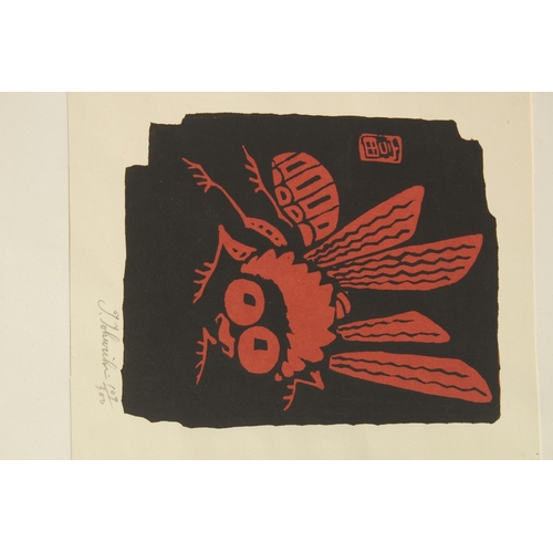 79 - TOMIKICHIRO TOKURIKI (1902-1999): HORSEFLY & ONE OTHER, two original Japanese woodblock prints, hand... 