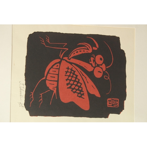 79 - TOMIKICHIRO TOKURIKI (1902-1999): HORSEFLY & ONE OTHER, two original Japanese woodblock prints, hand... 