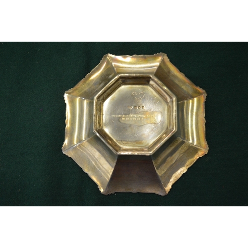 1048 - A small silver octagonal shaped pedestal bowl by the Goldsmith & Silversmiths Company Ltd.