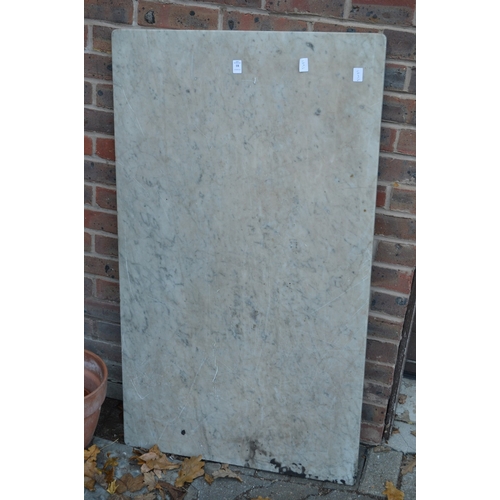 18 - A large piece of rectangular shaped marble, 120cm x 70cm.