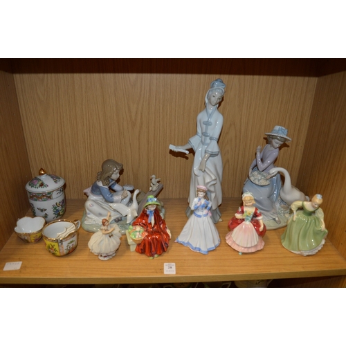 28 - Decorative figurines to include Dalton, Lladro etc., and other items.