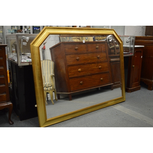 328 - Modern gilt framed over-mantel mirror.