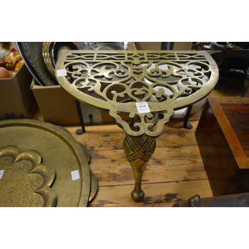 638 - Brass and wrought iron trivet.