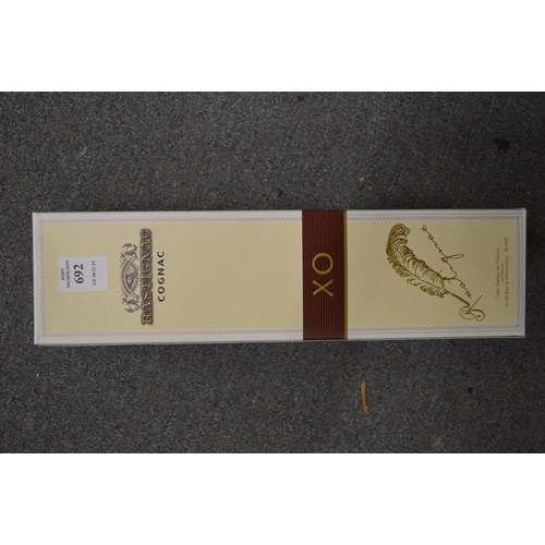 692 - Rastignac XO cognac, one bottle, boxed.