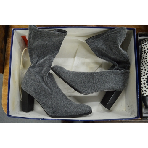 799 - Three pairs of ladies boots, boxed, size 6 together with a pair of boxed shoes.