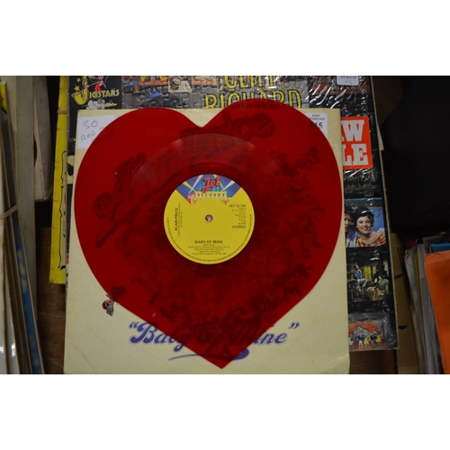 815 - Alan Price, Baby of Mine, red heart shaped record together with Cliff Richard jigsaw puzzle record a... 