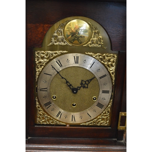 825 - A George III design large mahogany case mantel clock.