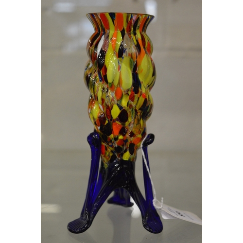 886 - Wilhelm Kralik, a small multi-coloured moulded glass vase, circa 1930.