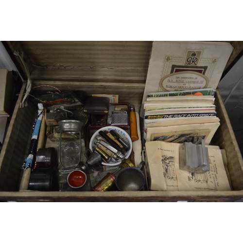 894 - A suitcase containing miscellaneous collectables, penknives, cigarette cards etc.