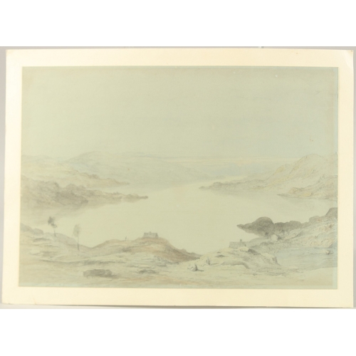 105 - Follower of William Callow, An extensive Lake District view, pencil with body colour highlights on t... 