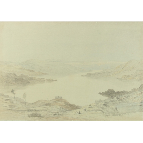 105 - Follower of William Callow, An extensive Lake District view, pencil with body colour highlights on t... 