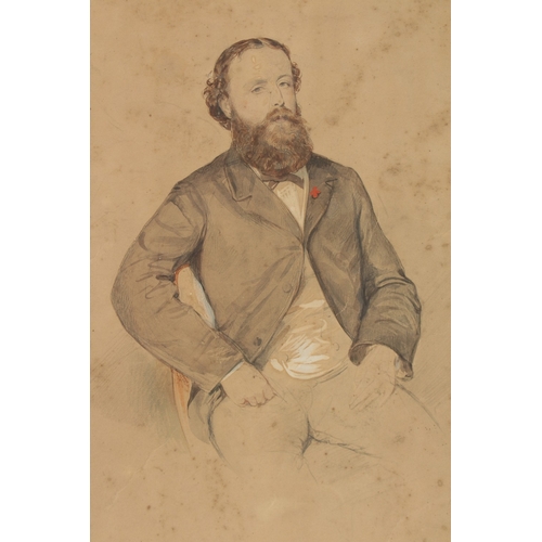 12 - Circle of William Carpenter (19th Century) British, A study of a seated gentleman, watercolour, 19.2... 