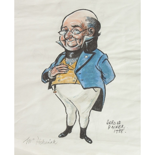 16 - Harold George Packer (1908-1999), two watercolour sketches of Dickens Characters, 10