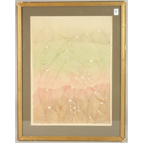 206 - MID 20TH CENTURY. An untitled abstract composition of undulating lines in graduating colours, waterc... 