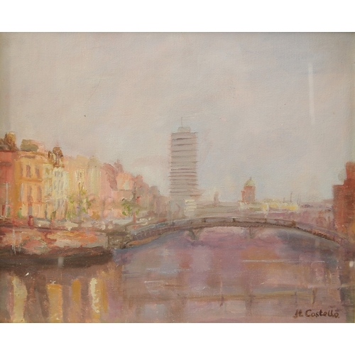 289C - HELEN COSTELLO. River Liffey, oil on canvas. Signed, inscription and artist's label verso. 10