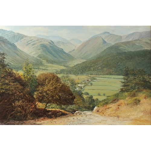 291 - ARTHUR TERRY BLAMIRES. Borrowdale from The Rosthwaite - Watendlath Track. Oil on board, signed, sign... 