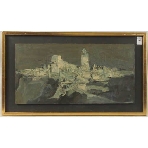 292 - ANTHONY WHISHAW. Zahara at night, oil on board. Signed with initials. 9