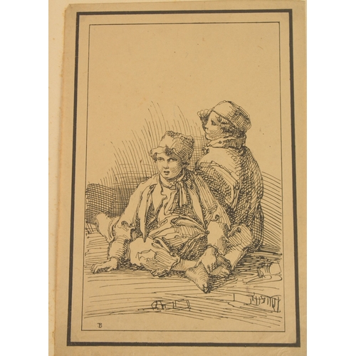 3 - Thomas Barker of Bath, a group of 6 pen lithos of figural subjects, early 19th century, each 9.5