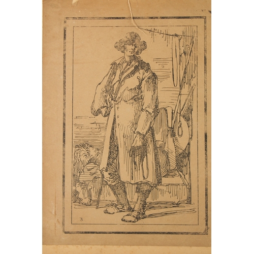 3 - Thomas Barker of Bath, a group of 6 pen lithos of figural subjects, early 19th century, each 9.5