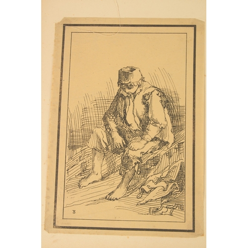 3 - Thomas Barker of Bath, a group of 6 pen lithos of figural subjects, early 19th century, each 9.5