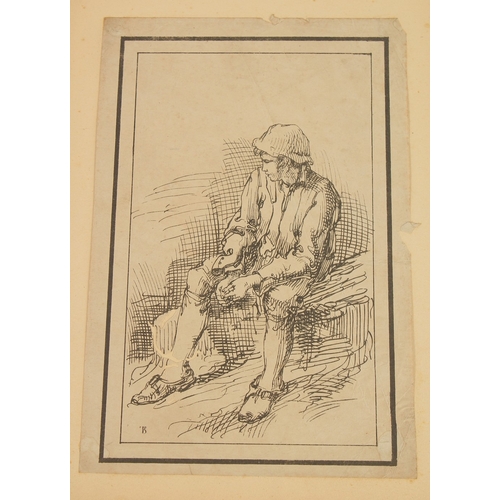 3 - Thomas Barker of Bath, a group of 6 pen lithos of figural subjects, early 19th century, each 9.5