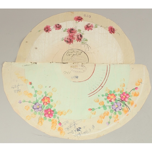 30 - Early 20th Century Spanish School. A Design for a Fan, Watercolour, Stamped and inscribed, Shaped, u... 