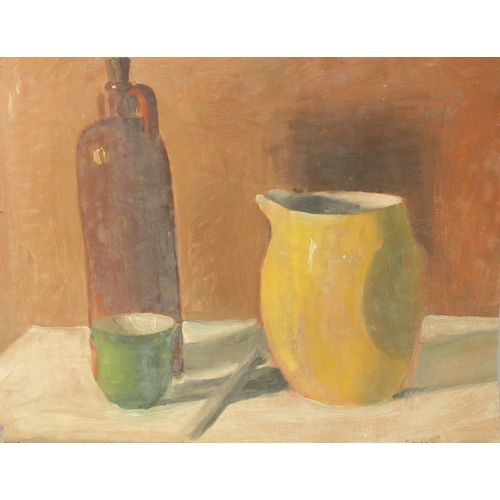 304 - GEORGE WEISSBORT (1928 - 2013). A yellow jug and bottle. Signed and dated December 19, 1971. On pape... 