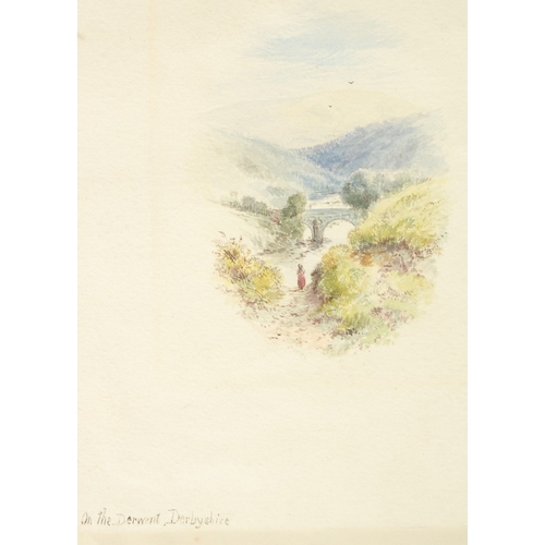 5 - 19th Century English School, 'On the Derwent, Derbyshire', watercolour, inscribed, oval, 4