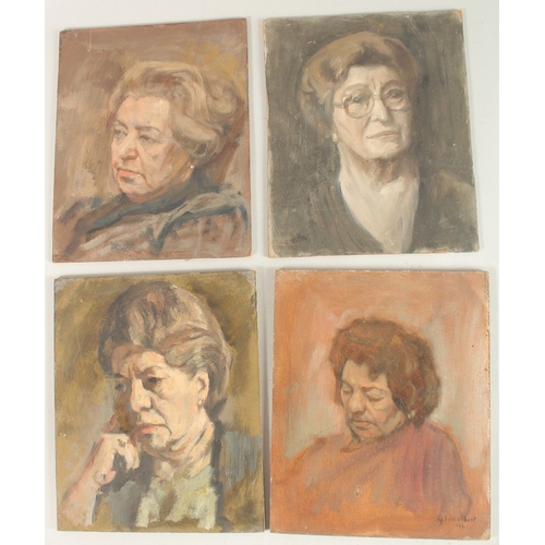 514 - GEORGE WEISSBORT (1928 - 2013). Four studies of ladies' head and shoulders. One signed and date 1964... 