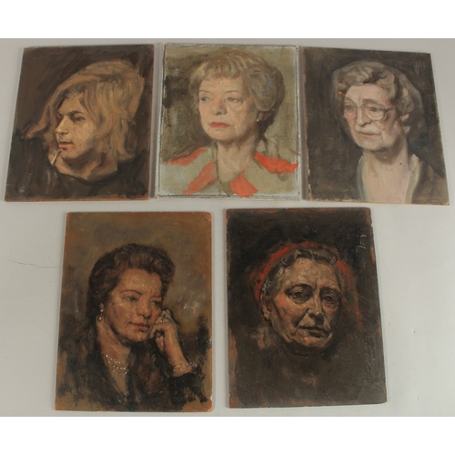 518 - GEORGE WEISSBORT (1928 - 2013). Four portraits of women. Head and shoulders. Unframed, panel. 10.5