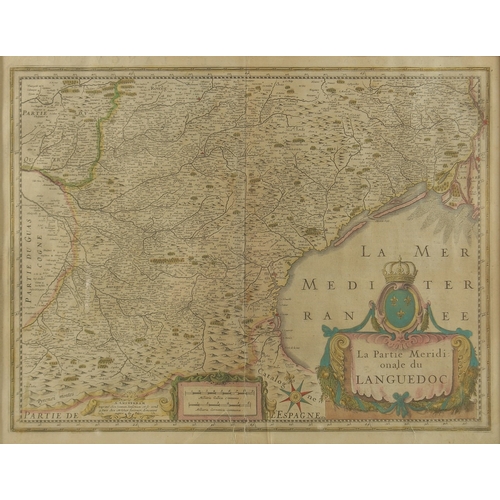 97 - La Partie Meridionale du Languedoc, a hand-coloured 17th Century map, Janssonius, 16