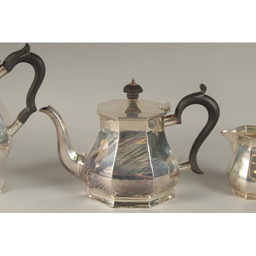 1102 - A FOUR-PIECE PLATED TEA SET.