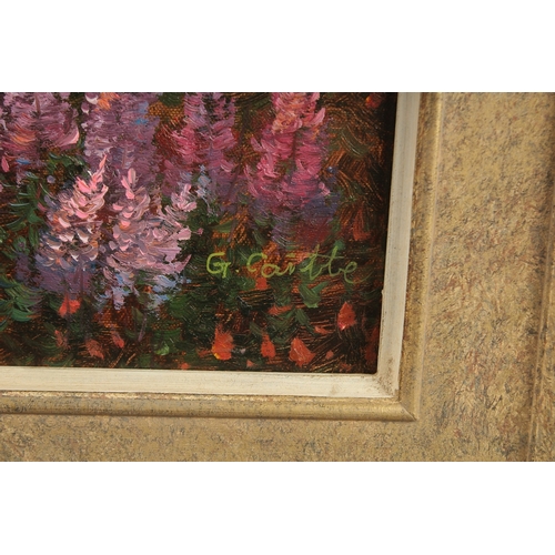 1230 - G. CARBTE. Still life of flowers. Signed. Oil on board. 20