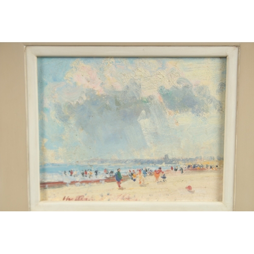 1252 - GEOFFREY CHATTEN (b. 1938) ENGLISH. Gorleston Beach and Pier. Signed. Oil on board. 8