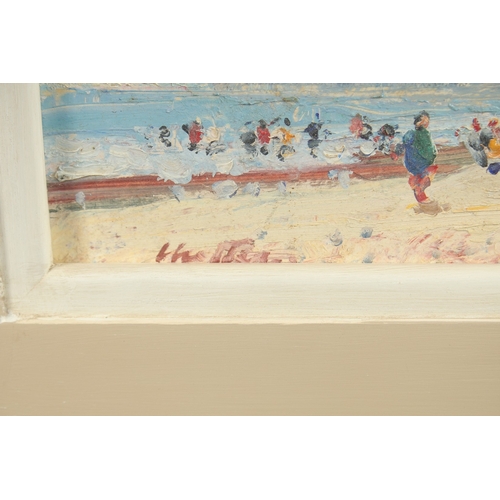 1252 - GEOFFREY CHATTEN (b. 1938) ENGLISH. Gorleston Beach and Pier. Signed. Oil on board. 8