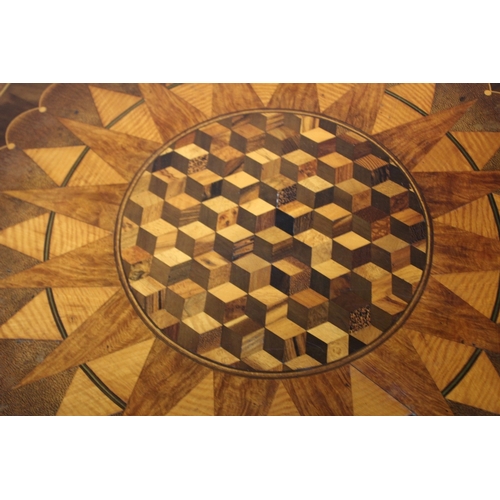 501 - A SUPERB OCTAGONAL INLAID WORK TABLE, Attributed to RALPH TURNBULL, CIRCA. 1820, inlaid with exotic ... 