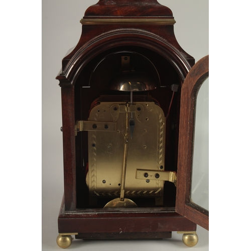 654 - A VERY GOOD REGENCY MAHOGANY BRACKET CLOCK, CIRCA. 1810, by JOHN GRANT, FLEET STREET, with silent an... 