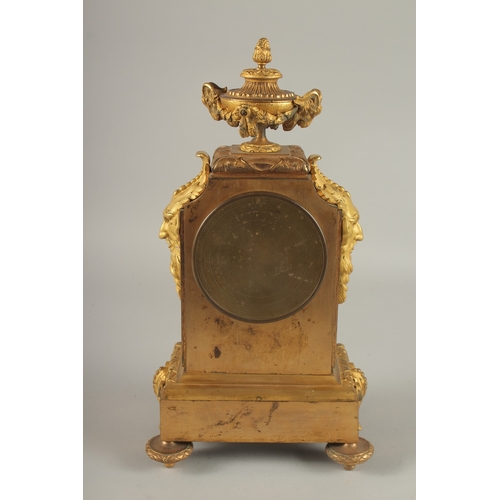 657 - A GOOD LOUIS XVI STYLE ORMOLU MANTLE CLOCK by MIROY REQUIE, PARIS & LONDON, No. 734, striking on a s... 