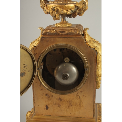 657 - A GOOD LOUIS XVI STYLE ORMOLU MANTLE CLOCK by MIROY REQUIE, PARIS & LONDON, No. 734, striking on a s... 