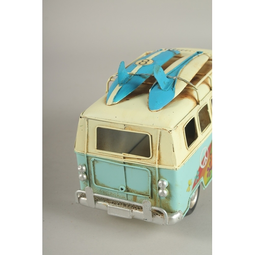 752 - A TIN PLATE SURFING CAMPER VAN.