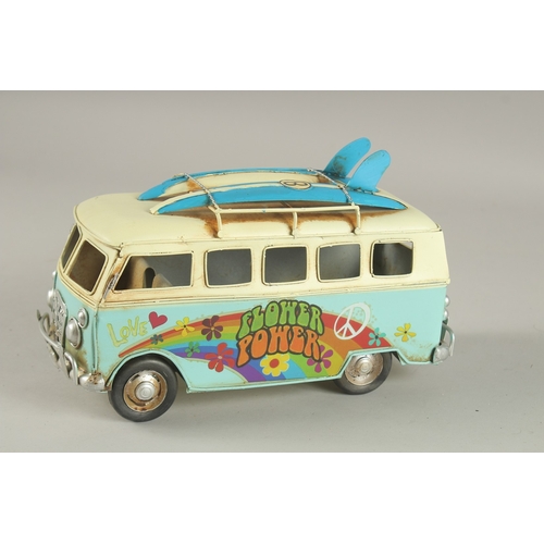 752 - A TIN PLATE SURFING CAMPER VAN.