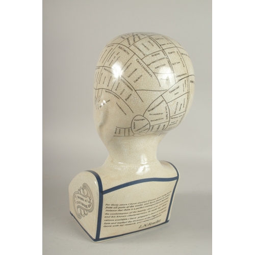 769 - A POTTERY PHRENOLOGY HEAD. 16ins high.