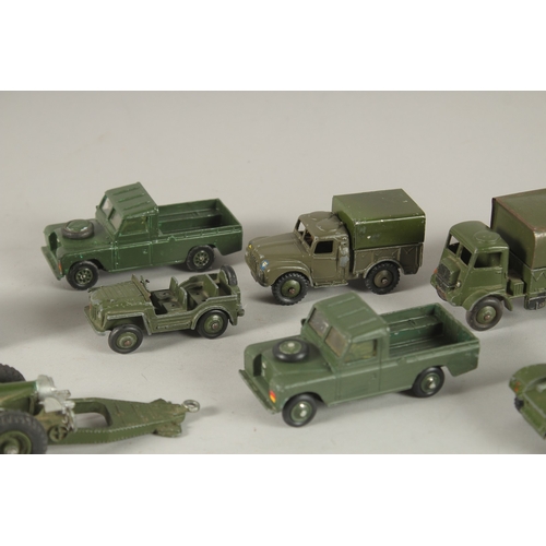 802 - DINKY TOYS Military Vehicles (9) in a red box.