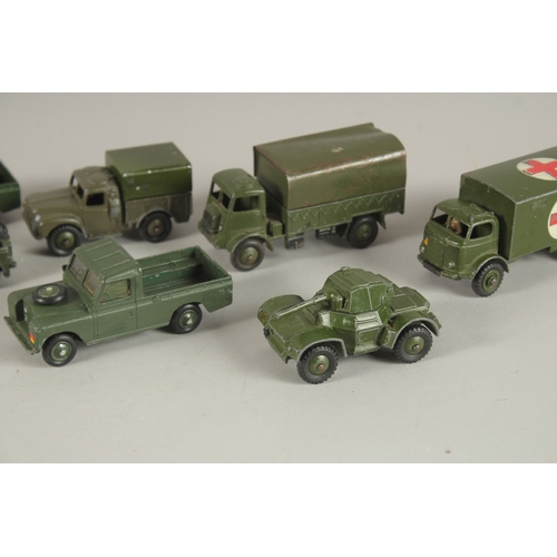 802 - DINKY TOYS Military Vehicles (9) in a red box.