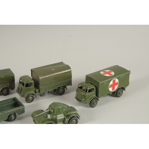 802 - DINKY TOYS Military Vehicles (9) in a red box.