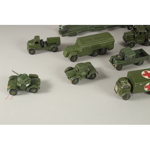 803 - DINKY TOYS Military Vehicles (13) in a green box.