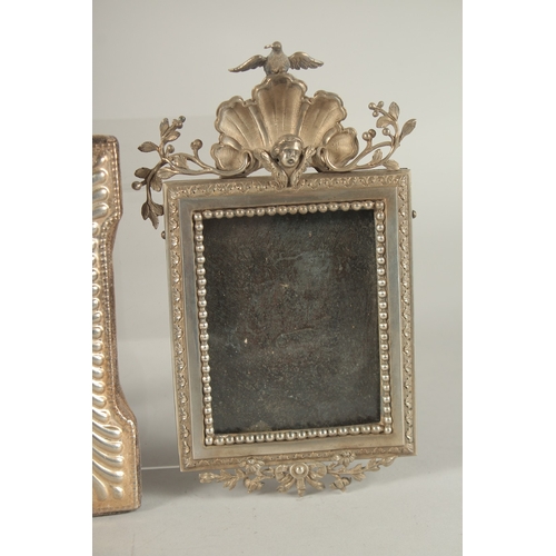 837 - TWO SMALL UPRIGHT PHOTOGRAPH FRAMES. 5ins x 3.5ins and 6ins x 2.75ins