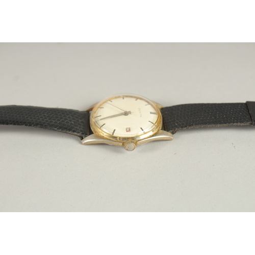 861 - A ZENITH GENTLEMEN'S WATCH with leather strap.