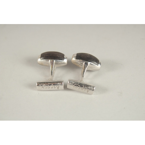 864 - A PAIR OF ASPREY'S CUFFLINKS, boxed.